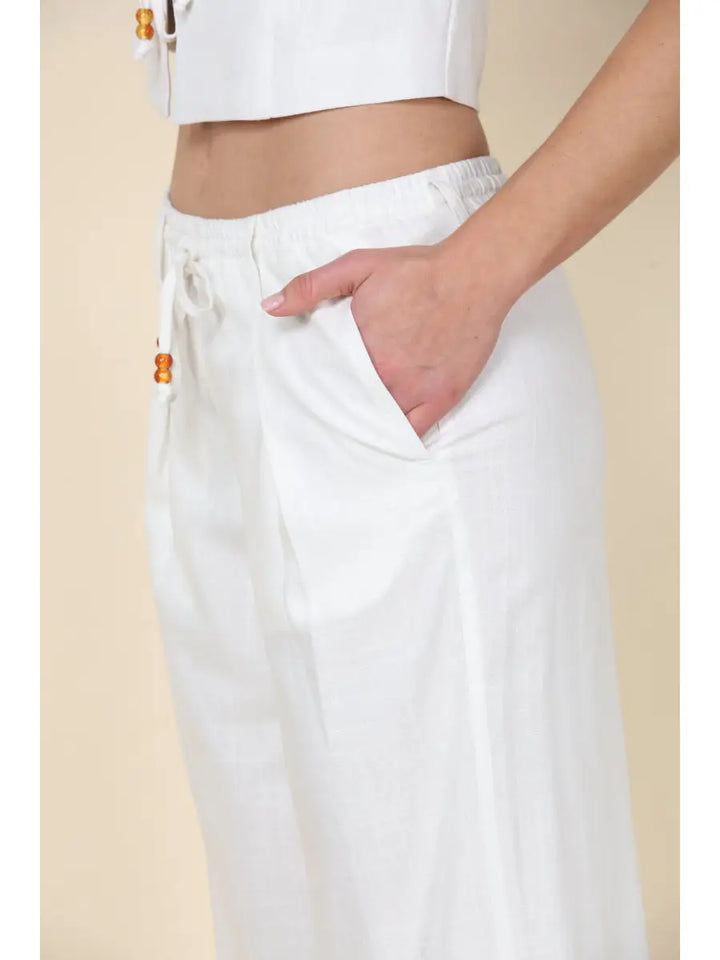 LINEN WIDE LEG PALAZZO PANTS