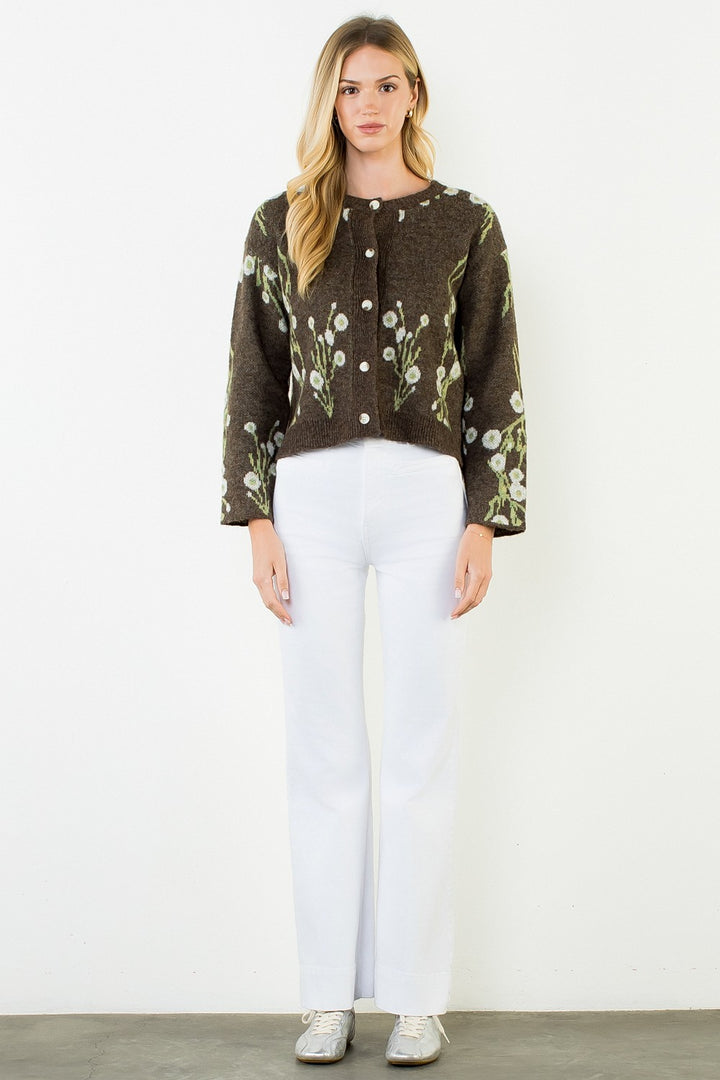 CHERRY BLOSSOM PRINT CARDIGAN