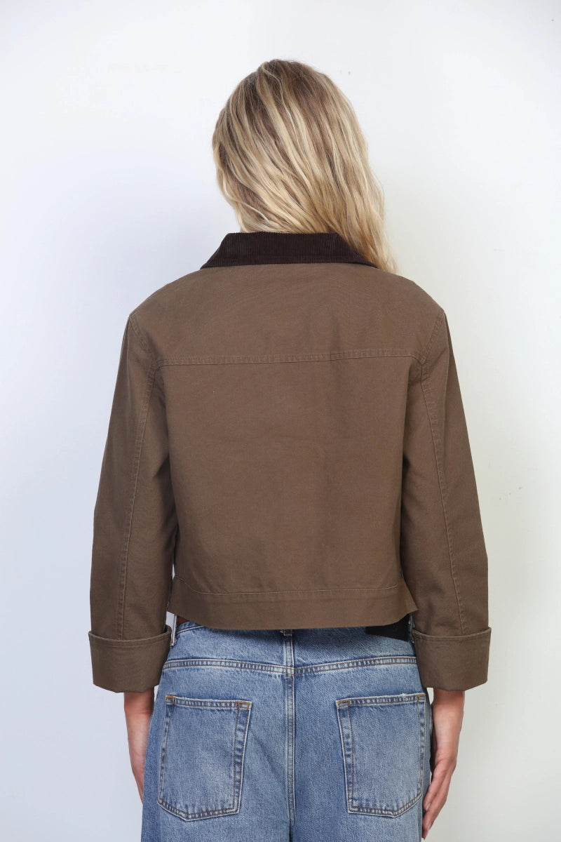 GARMENT FADED WASH CANVAS BARN JACKET