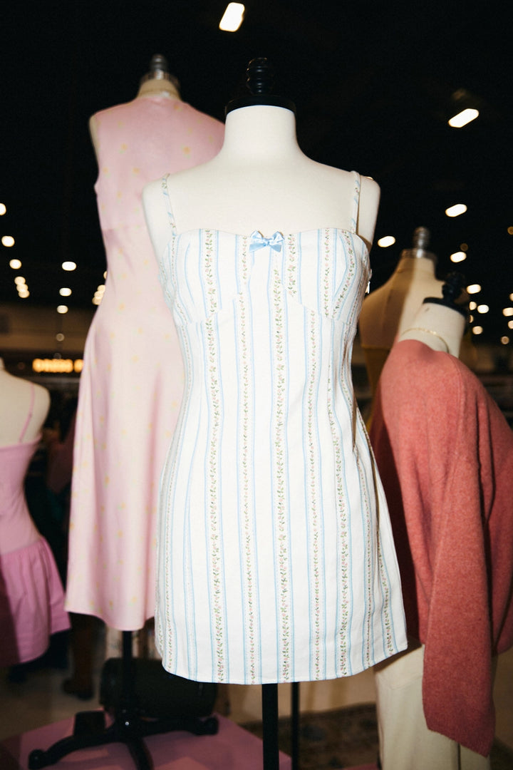 SPAGHETTI STRAP FITTED MINI DRESS