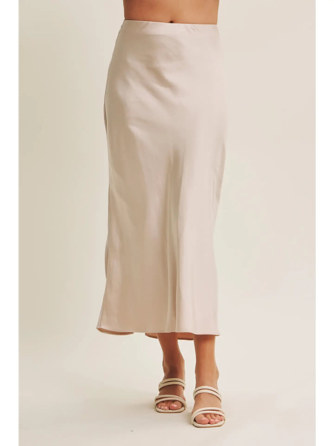 SILKY SATIN BIAS CUT SKIRT