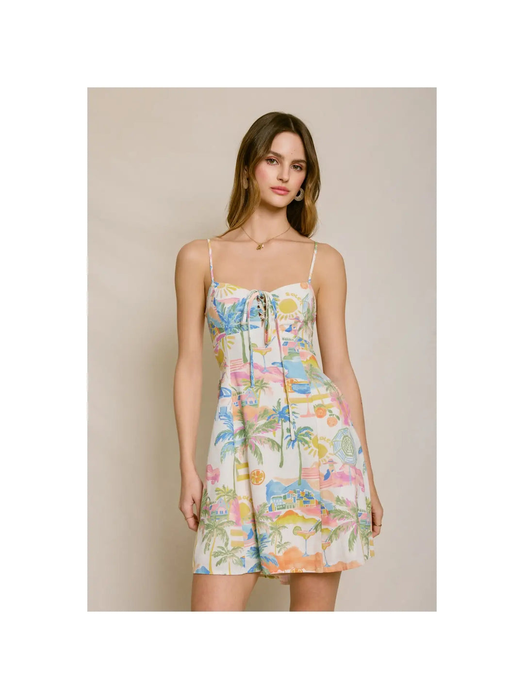 SUMMER SOMEWHERE CUTOUT DETAIL MINI DRESS