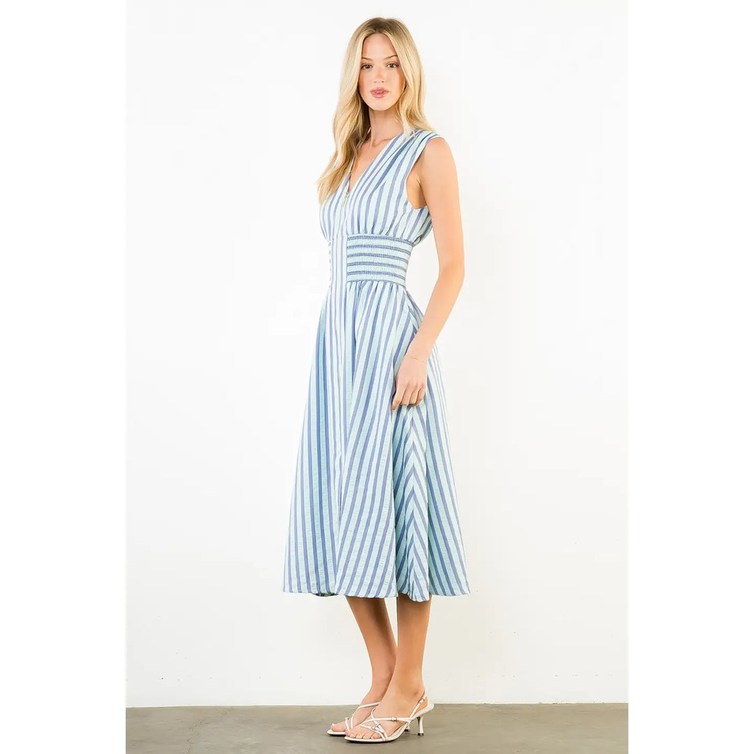 SLEEVELESS STRIPES DRESS