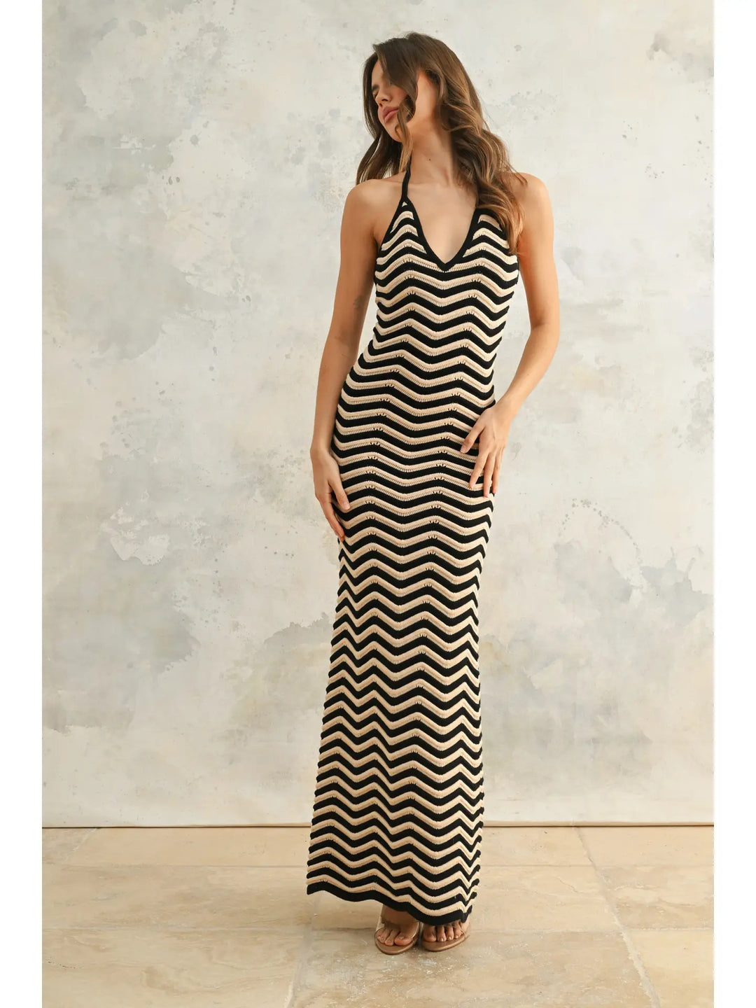 COLOR COMBO KNITTED DRESS