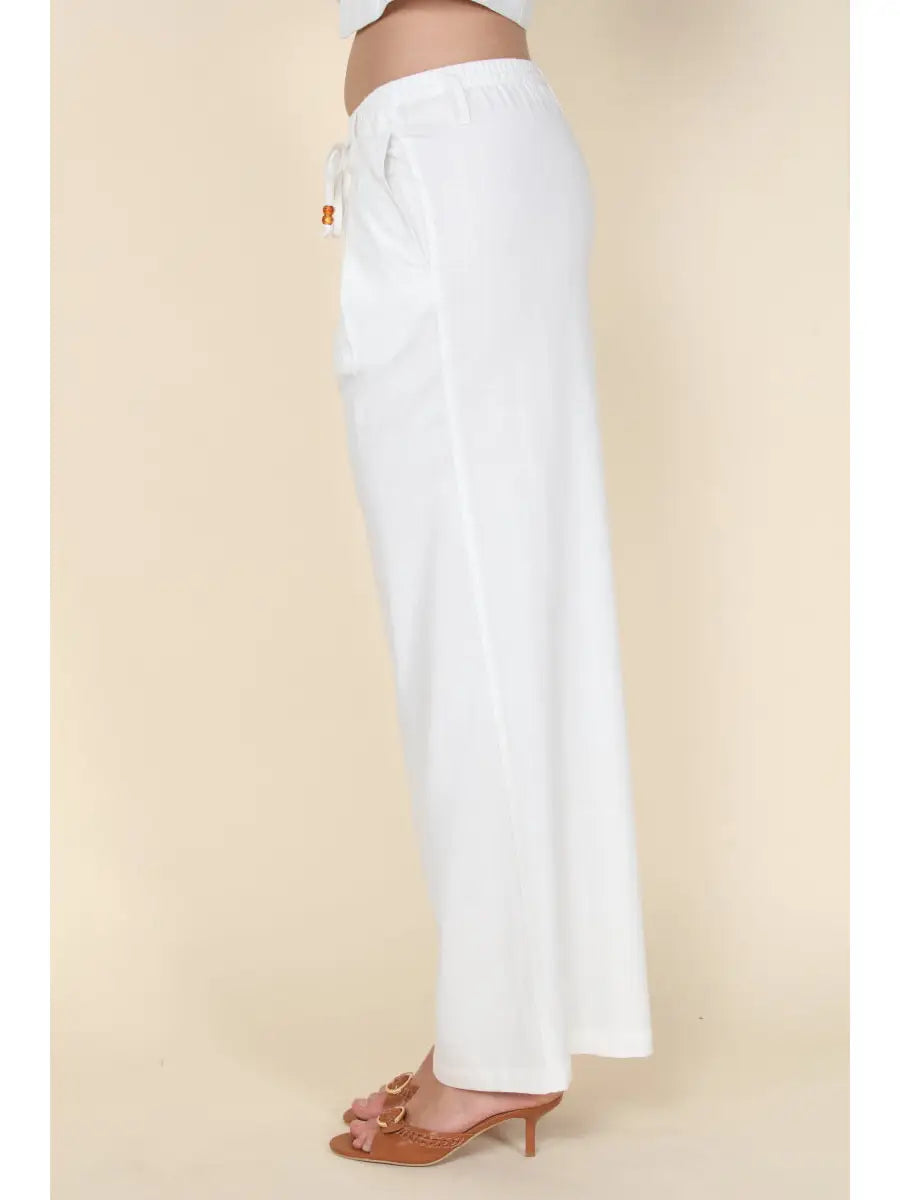 LINEN WIDE LEG PALAZZO PANTS