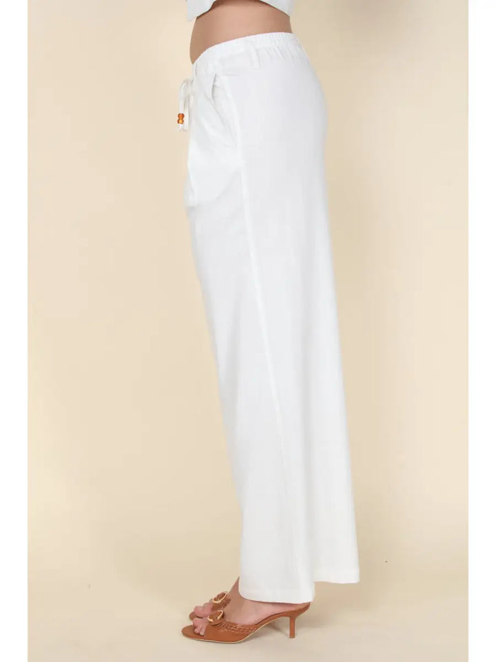 LINEN WIDE LEG PALAZZO PANTS