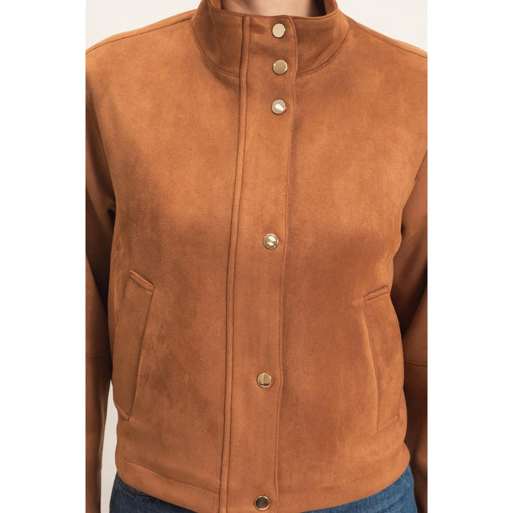 COLLAR SUEDE SNAP JACKET