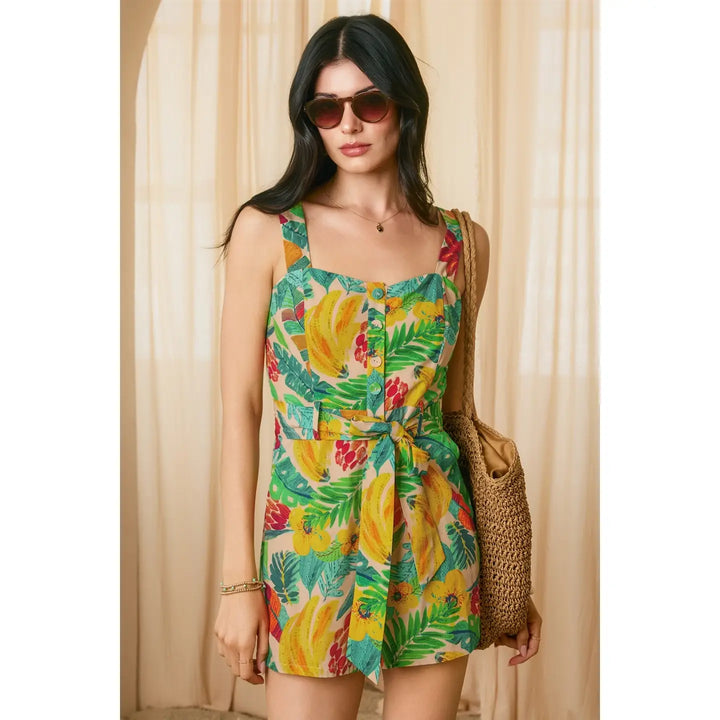 OCEAN ORCHARD BUTTON DOWN ROMPER