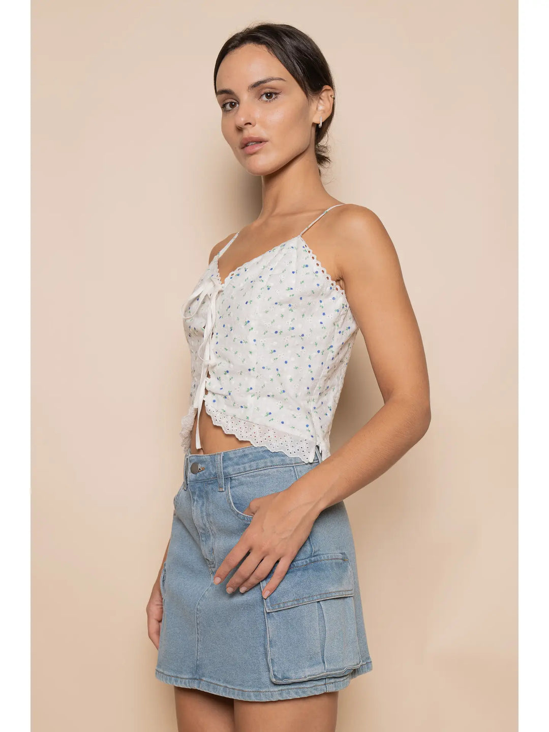 FLORAL PRINT SPAGHETTI STRAP TOP