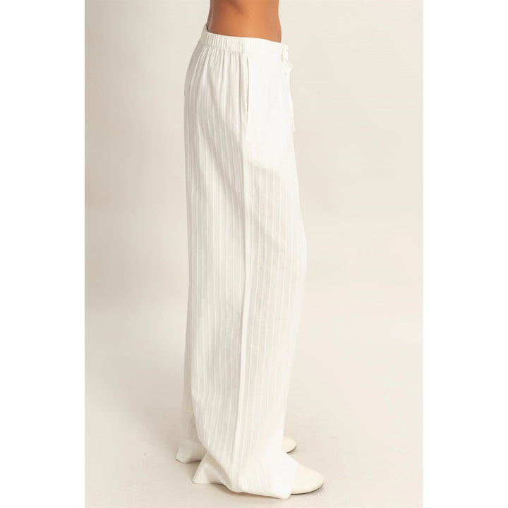 PINSTRIPED JACQUARD DRAWSTRING PANTS