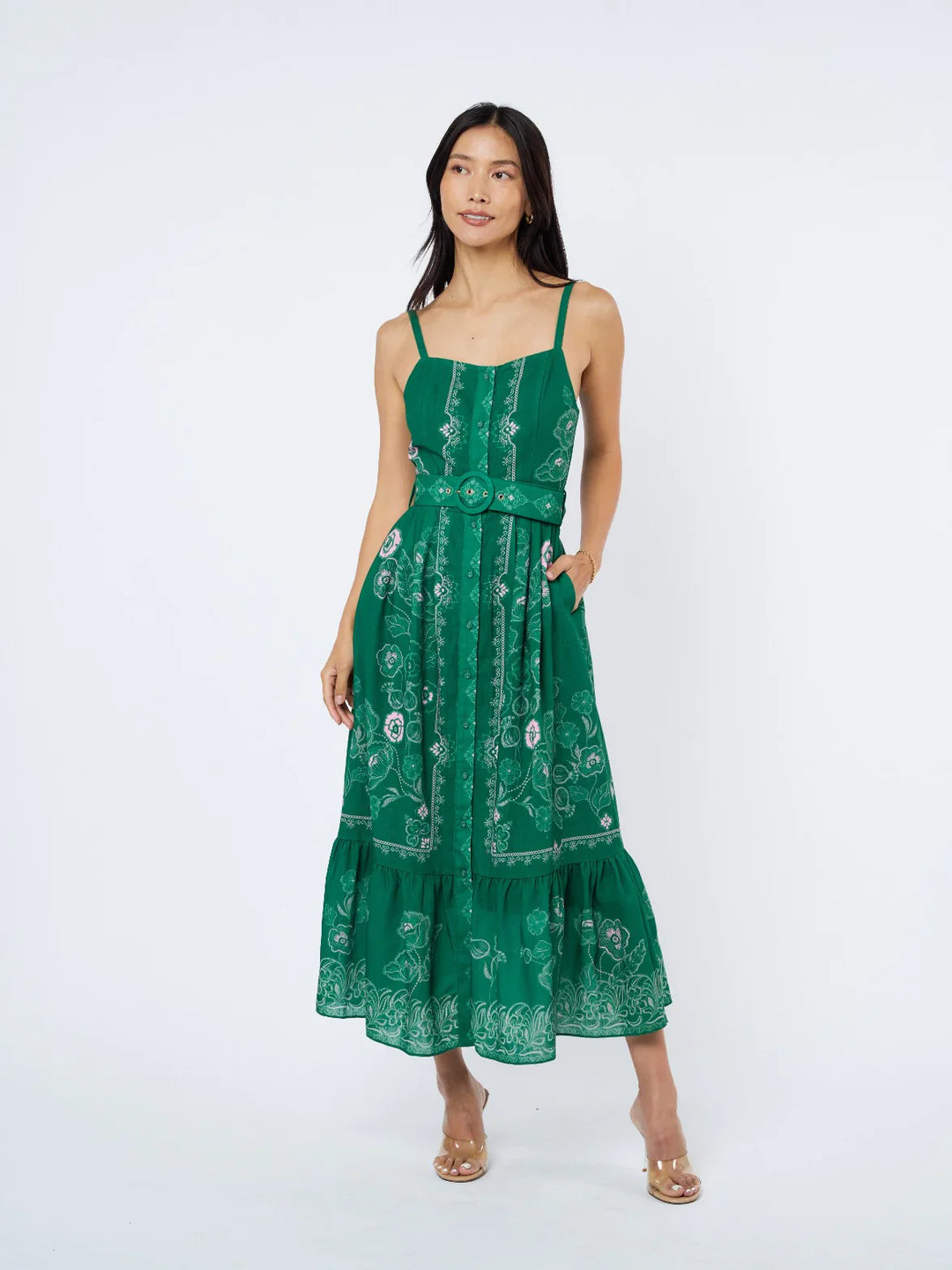 ESME PRINTED BUTTON DOWN MAXI DRESS