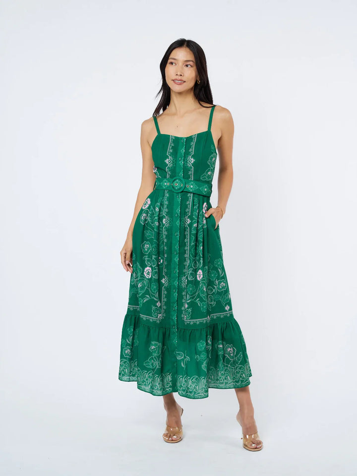 ESME PRINTED BUTTON DOWN MAXI DRESS