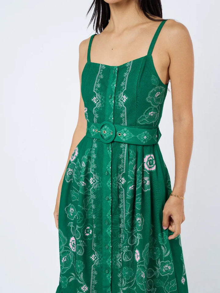 ESME PRINTED BUTTON DOWN MAXI DRESS