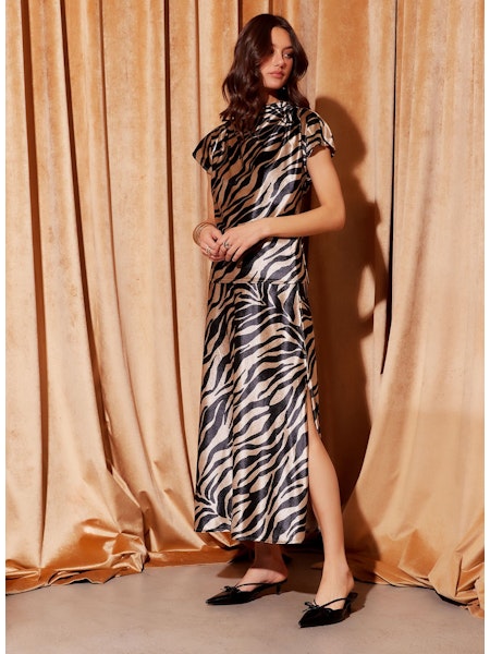 EVY SIDE SLIT BIAS SKIRT