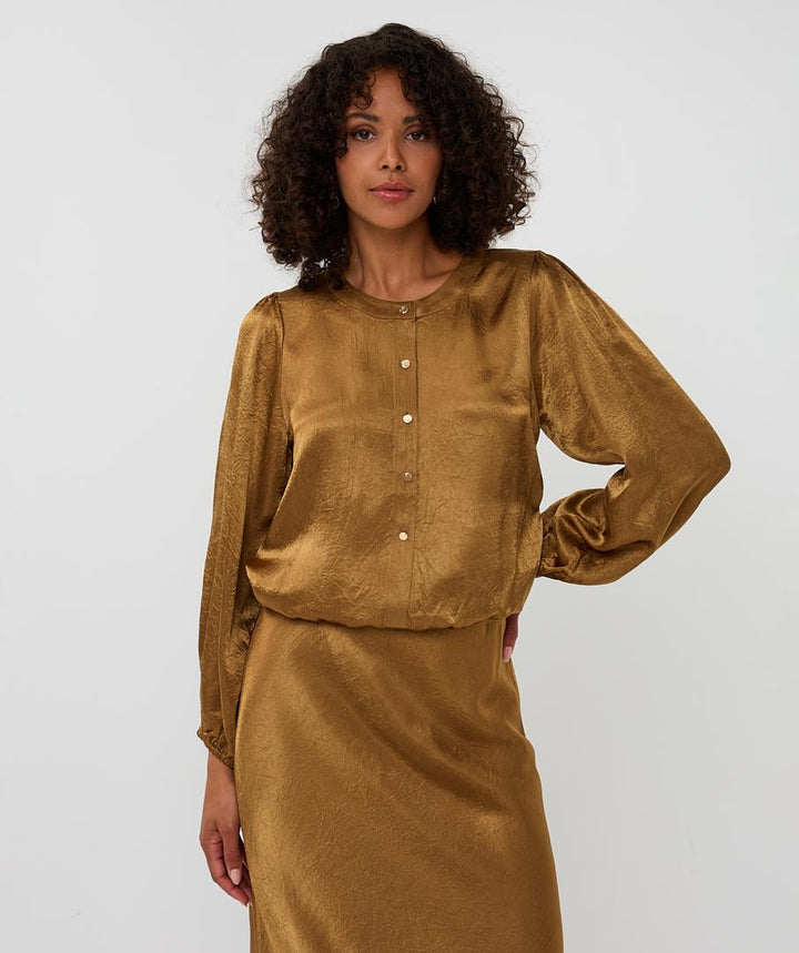 BLOUSE BALLOON SLEEVE ACETATE