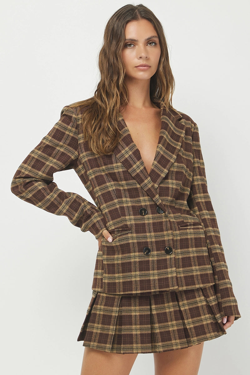 PLAID PLEATED MINI SKIRT