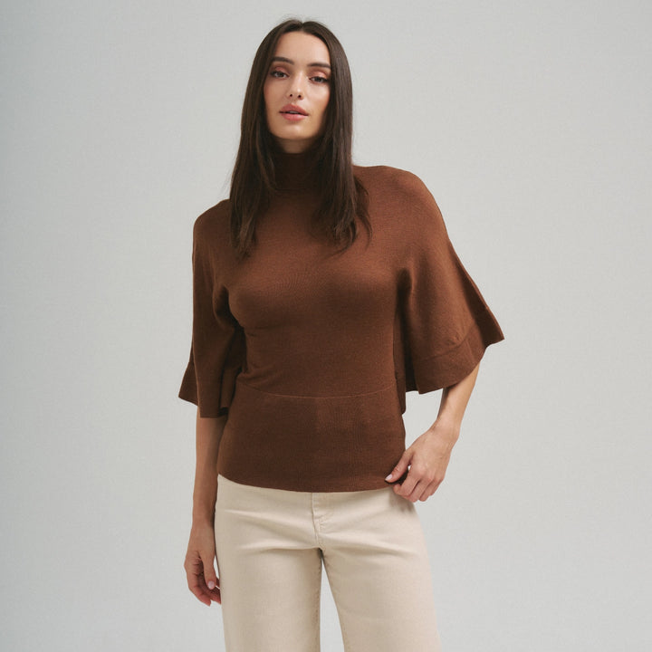 TURTLENECK HALF SLEEVE SWEATER