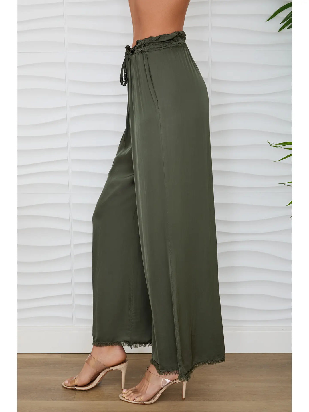 VISCOSE DRAWSTRING WAIST PALAZZO PANT
