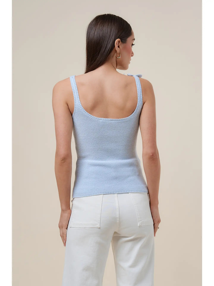 FLOWER TRIM SWEATER CAMI TOP