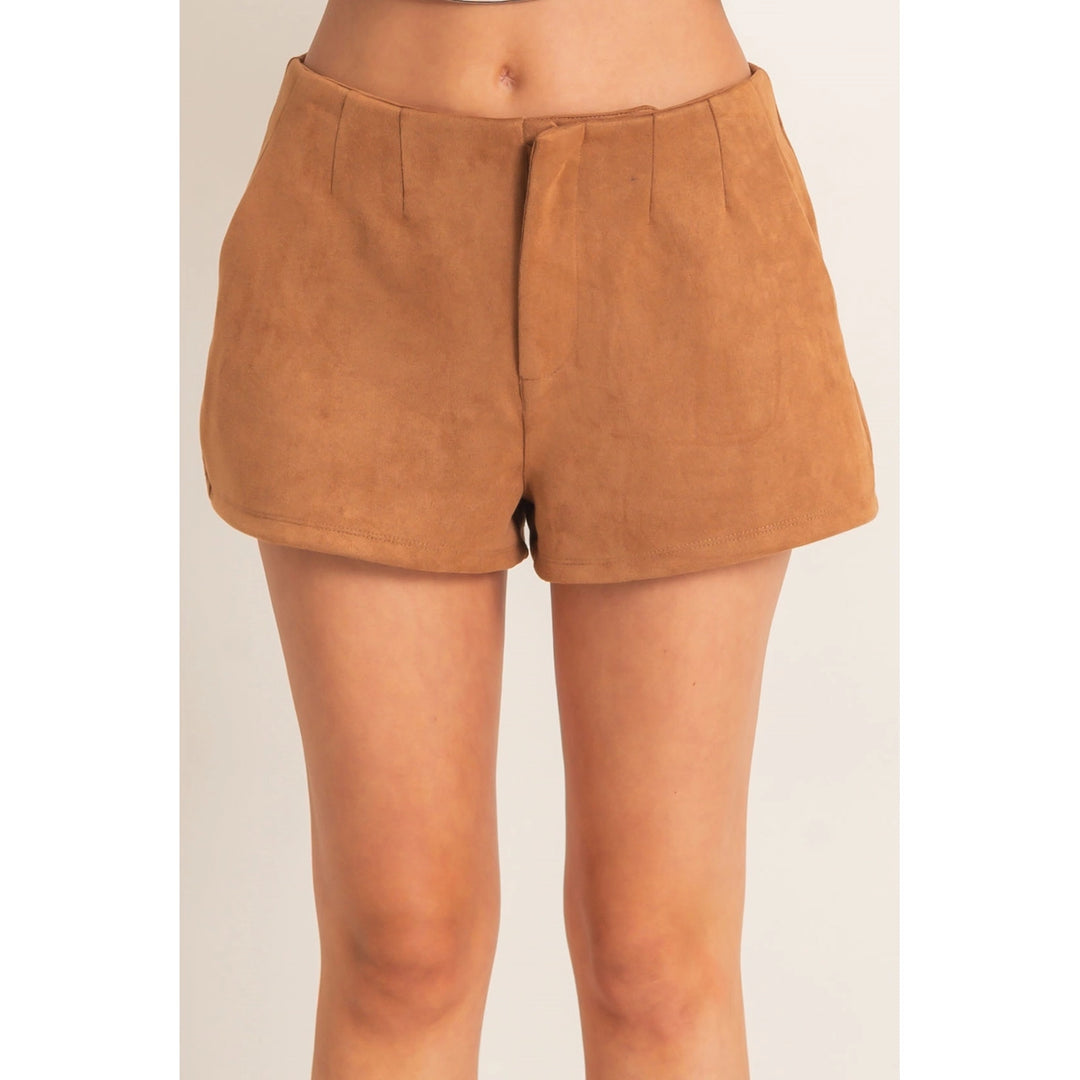 HIGH WAIST SUEDE SHORTS