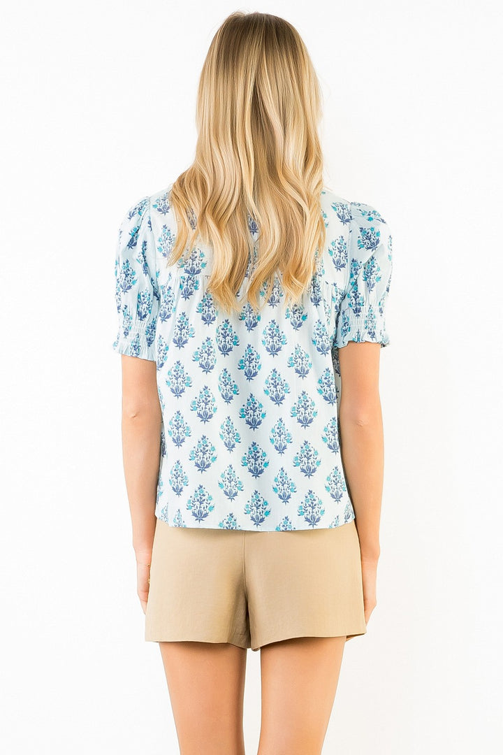 PATTERN TOP WITH FLORAL EMBROIDERY