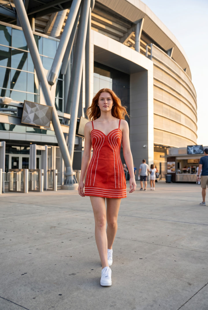 TRIM DETAIL MINI DRESS