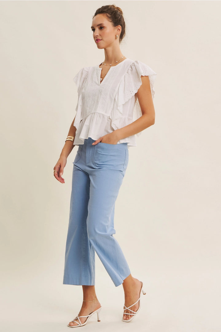 STRETCHY ANKLE PANTS WITH POCKETS