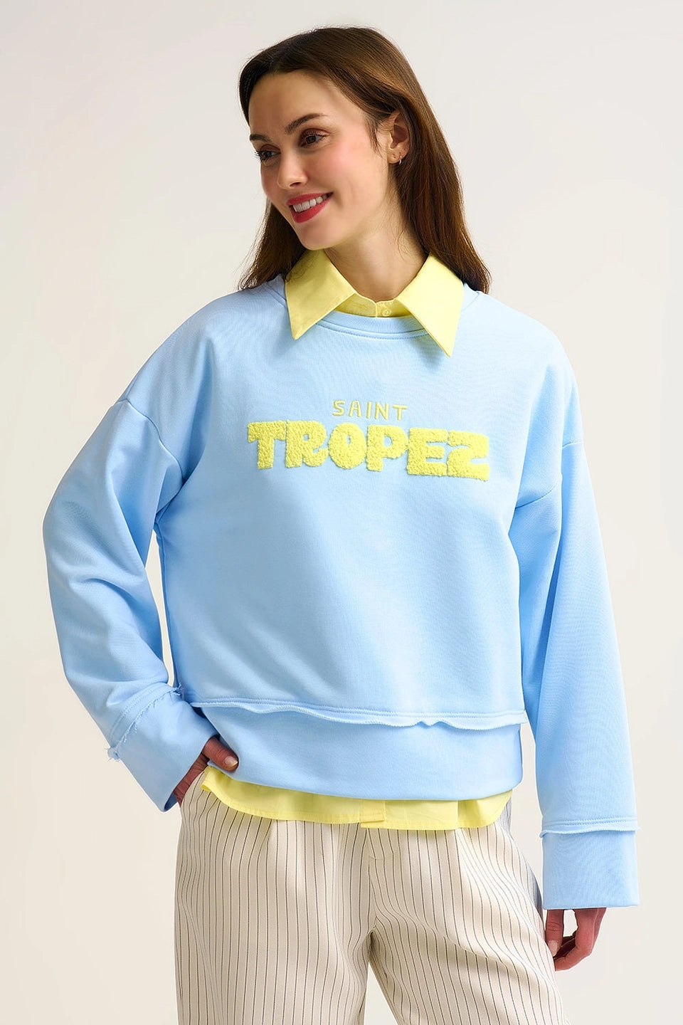SAINT TROPEZ EMBROIDERED SWEATSHIRT