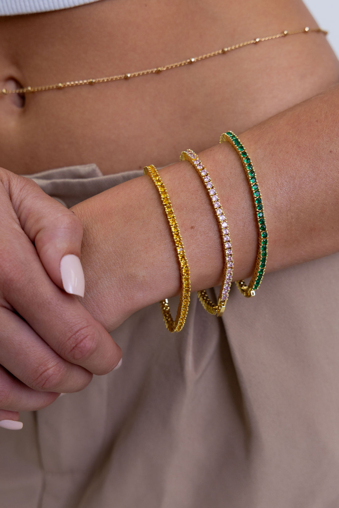 Karla Tennis Bracelet - Light Pink