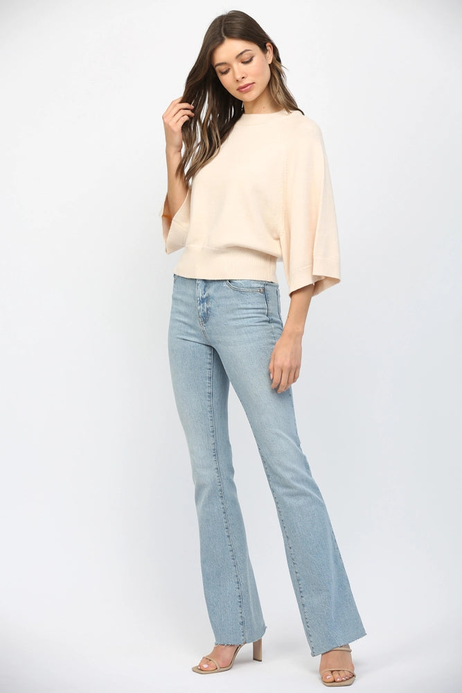 WIDE SLEEVE CREW NECK SWEATER