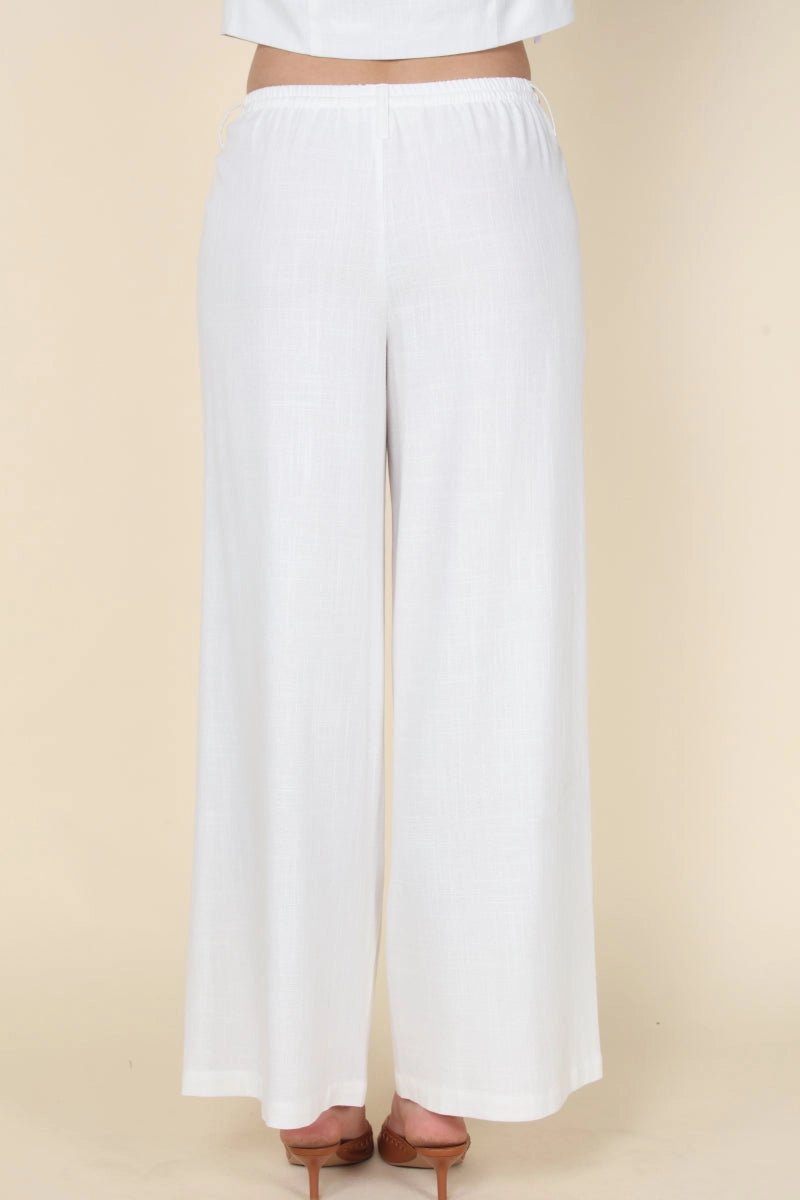 LINEN WIDE LEG PALAZZO PANTS