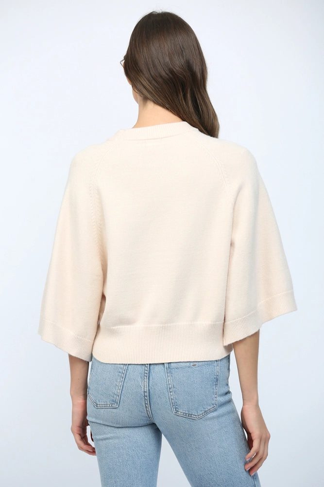 WIDE SLEEVE CREW NECK SWEATER