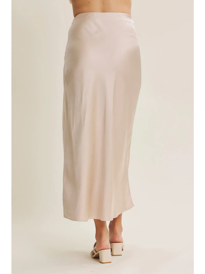 SILKY SATIN BIAS CUT SKIRT
