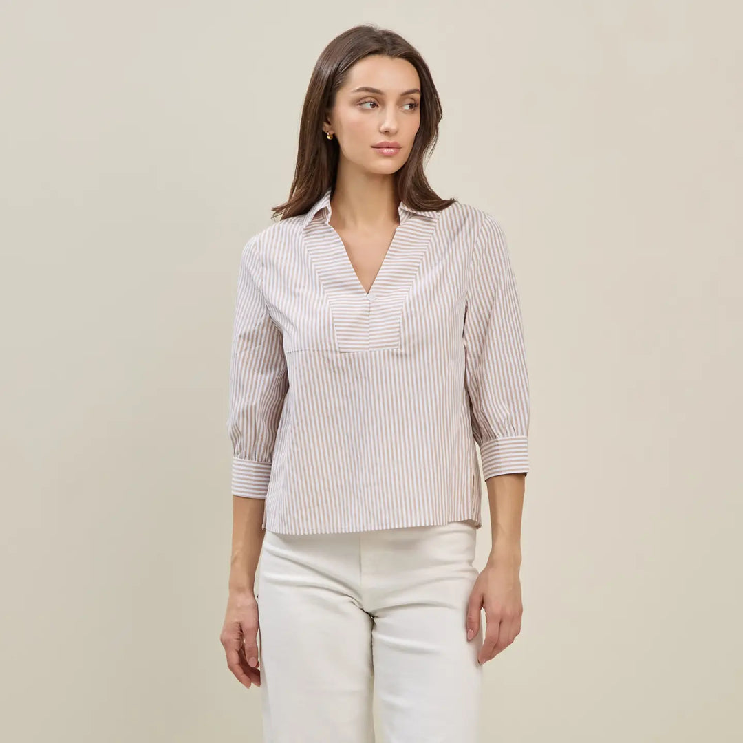 STRIPE 3/4 SLEEVE BLOUSE