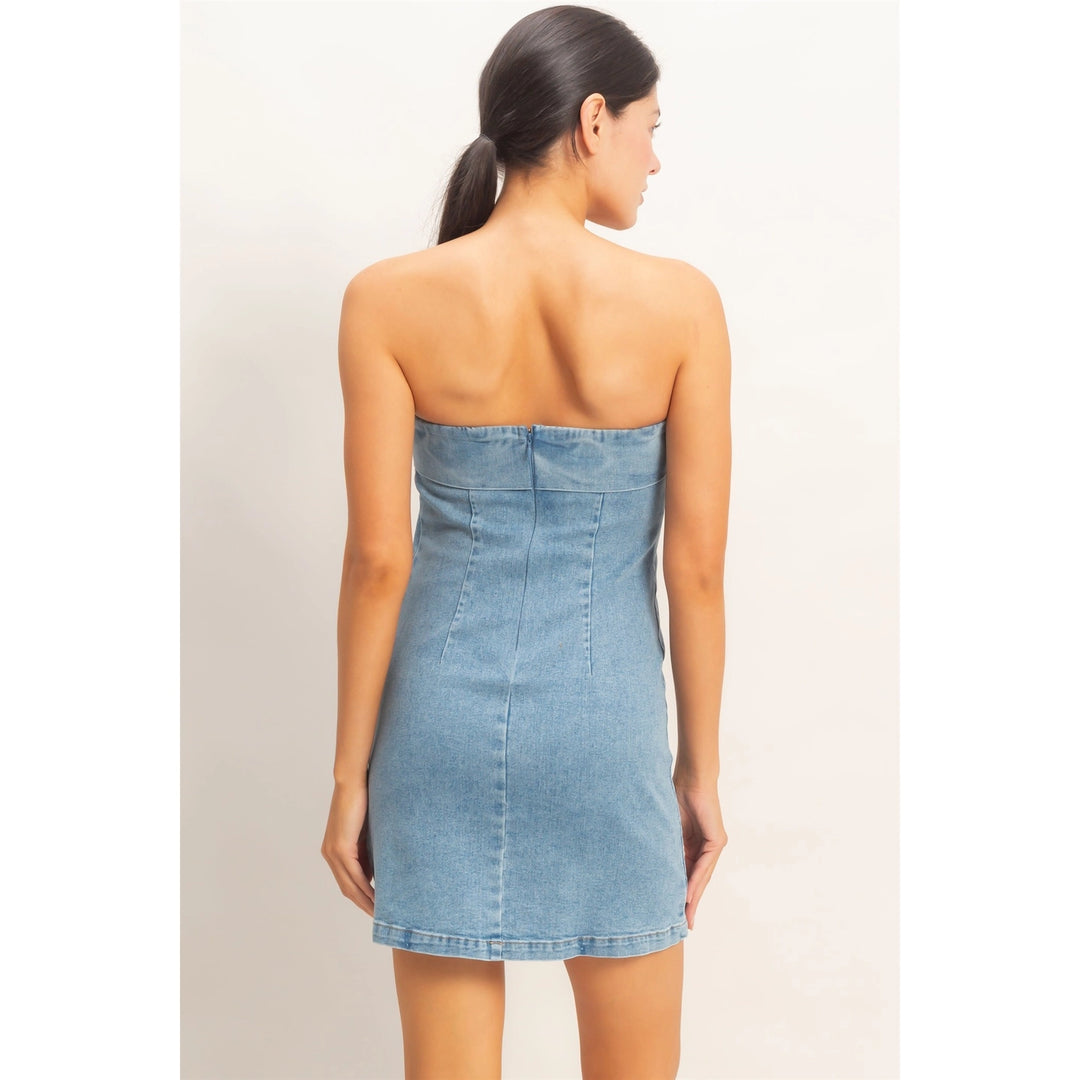 DENIM TUBE DRESS