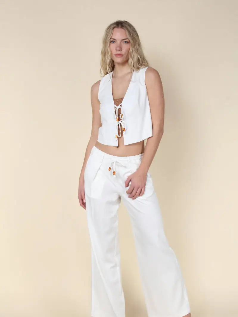 LINEN WIDE LEG PALAZZO PANTS