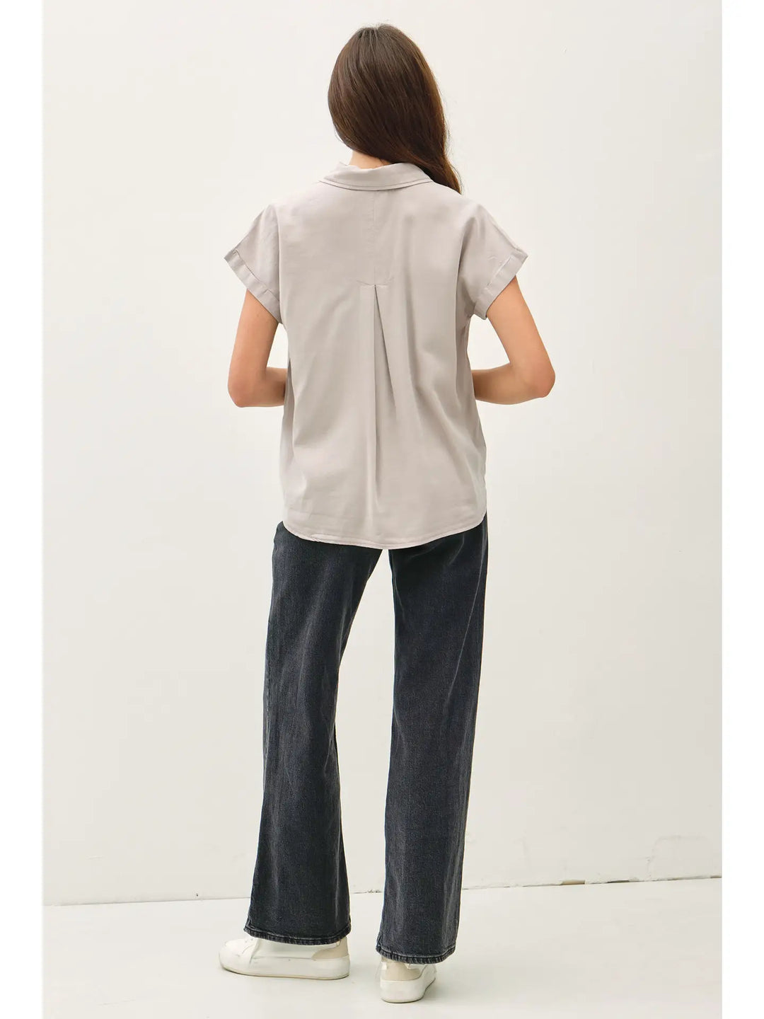 TENCEL DOLMAN SLEEVE BUTTON DOWN SHIRT