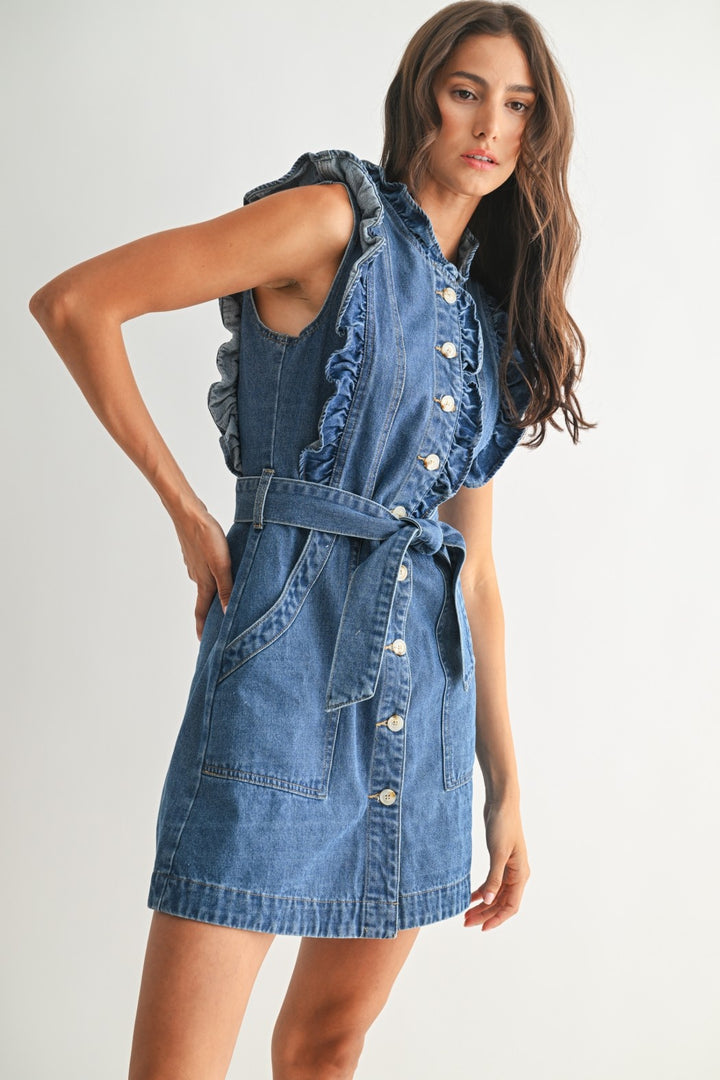 STYLISH DENIM BUTTON-DOWN DRESS