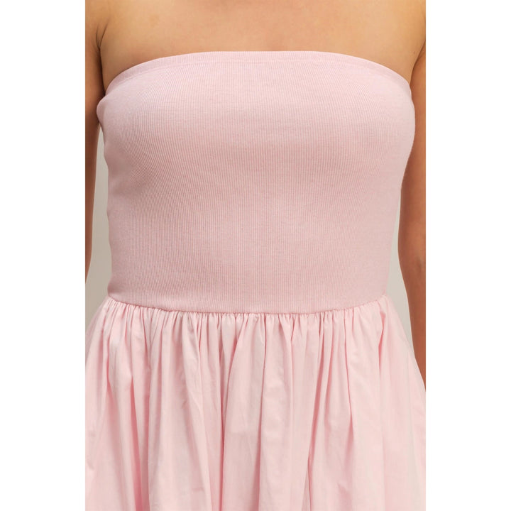 STRAPLESS FLOWY MINI DRESS