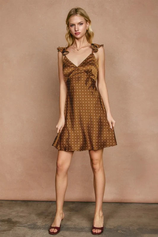 Dot Darling Flutter Sleeves Mini Dress