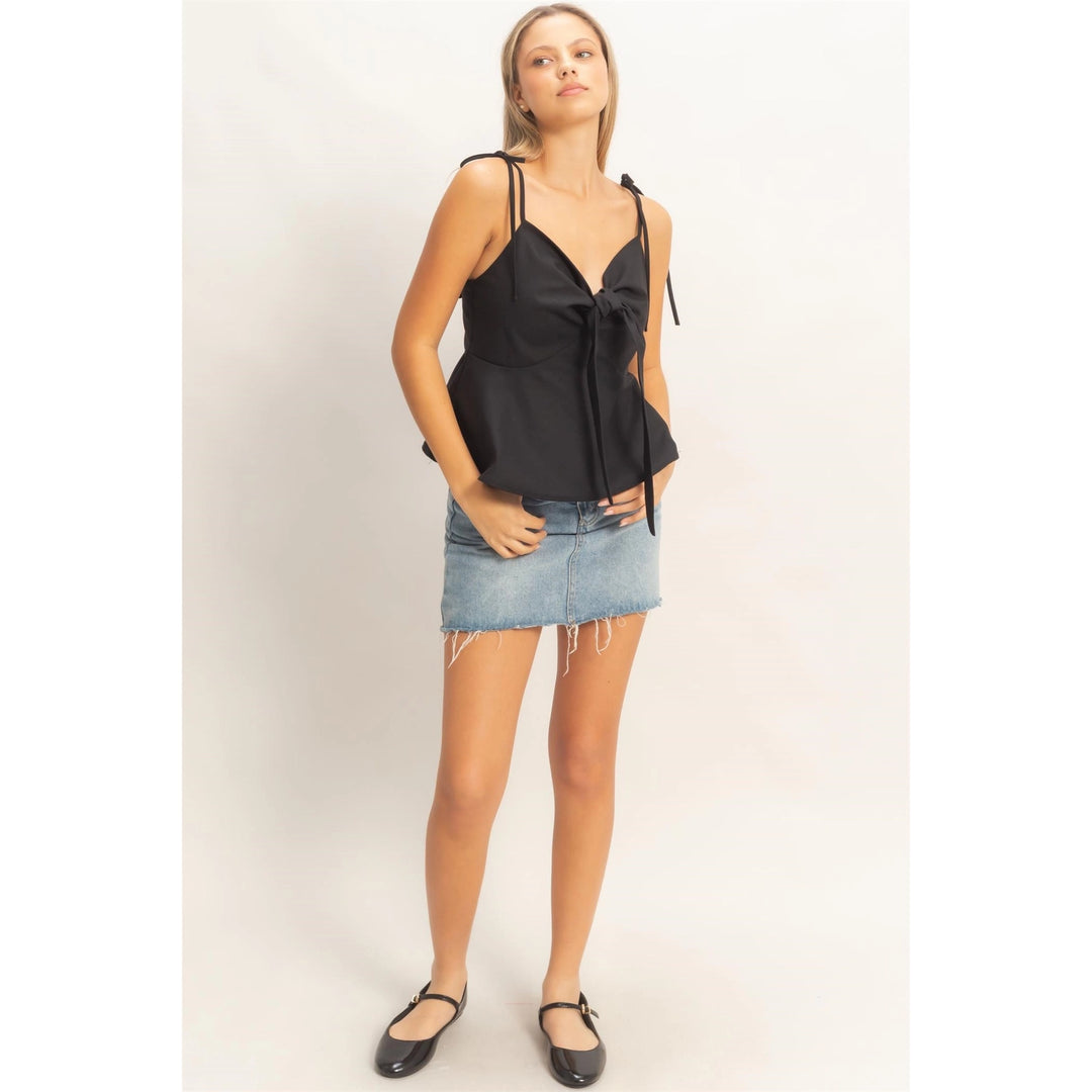 TIE FRONT SPAGHETTI STRAP TOP