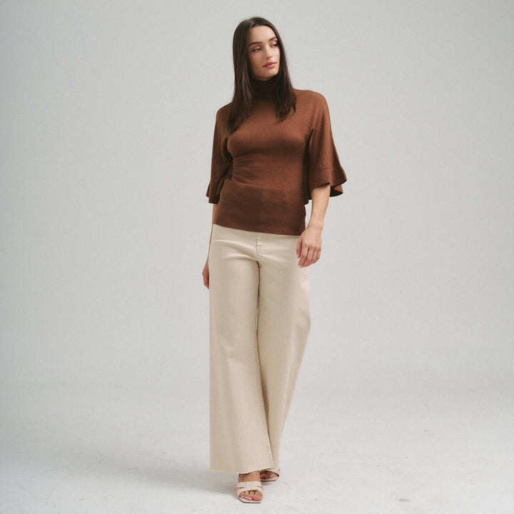 TURTLENECK HALF SLEEVE SWEATER
