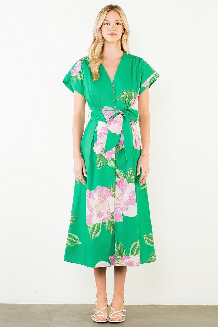 FLORAL PRINT MIDI DRESS