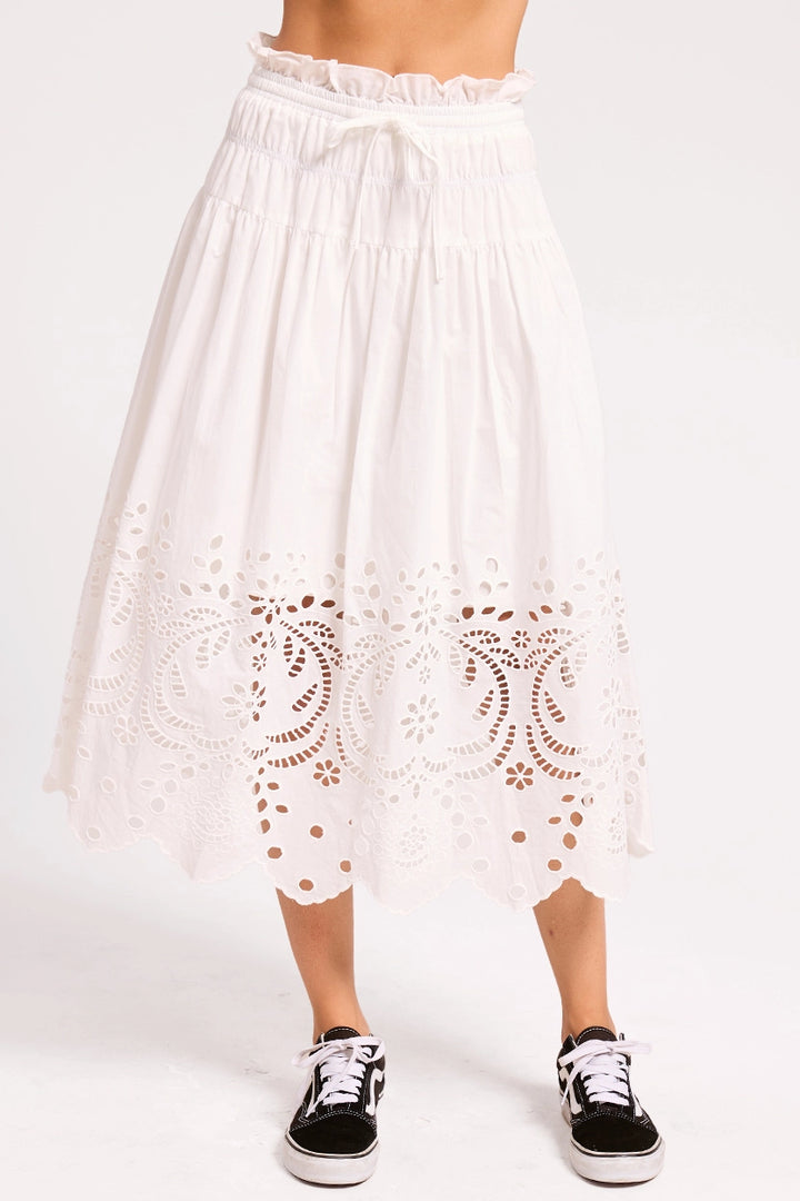 SCALLOPED MIDI SKIRT