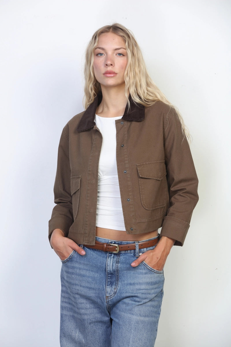 GARMENT FADED WASH CANVAS BARN JACKET