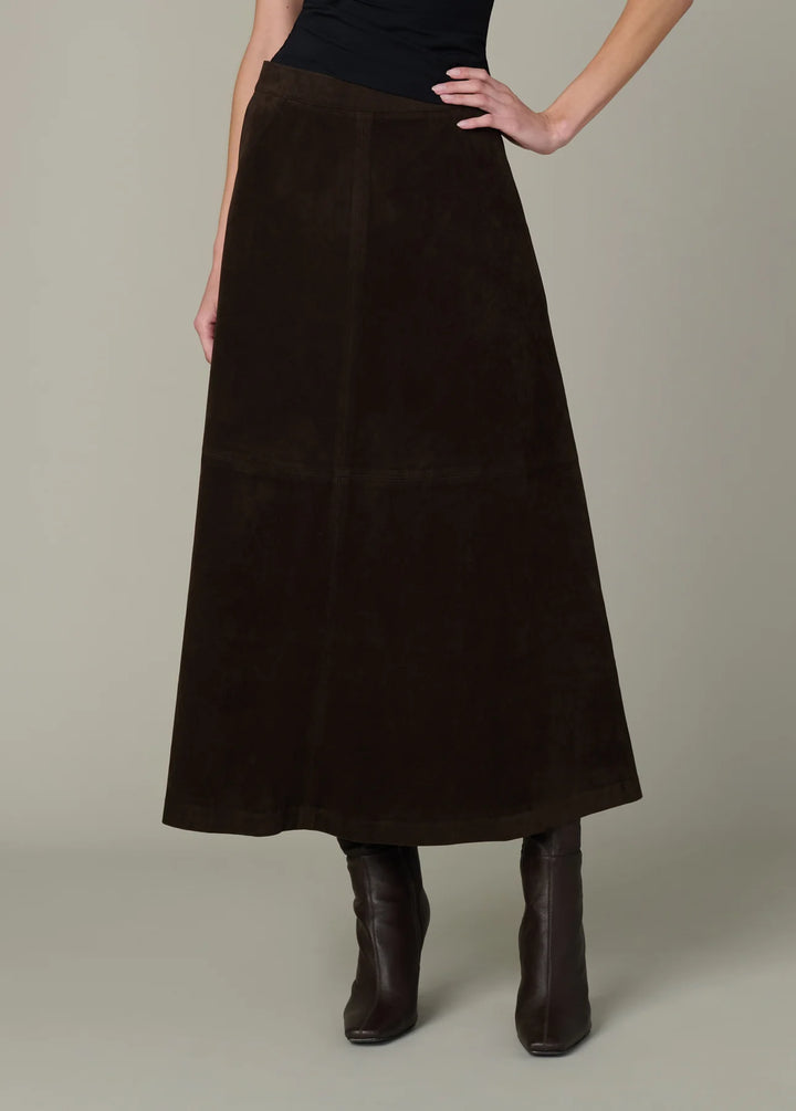 THE TAVI VEGAN SUEDE SKIRT