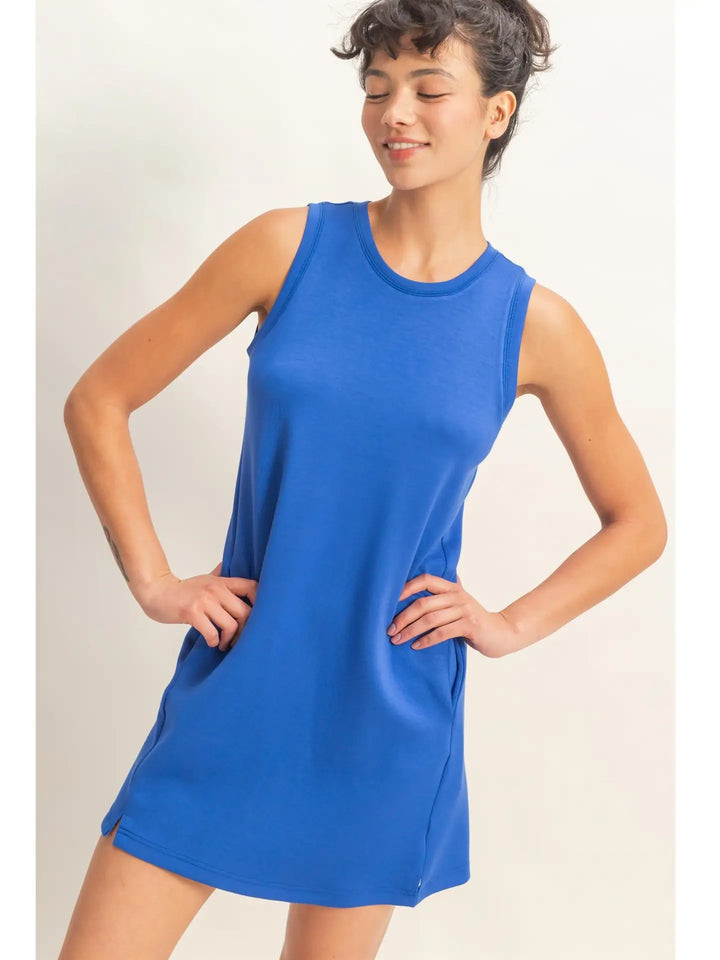 CREW NECK TANK MINI DRESS