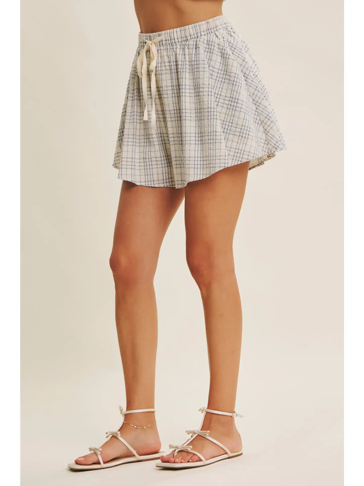 CHECK SHORTS WITH DRAWSTRINGS
