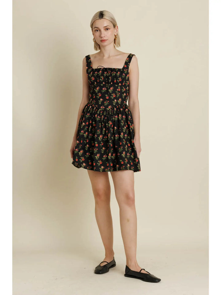 MINI DRESS WITH CORSET STYLE BODICE