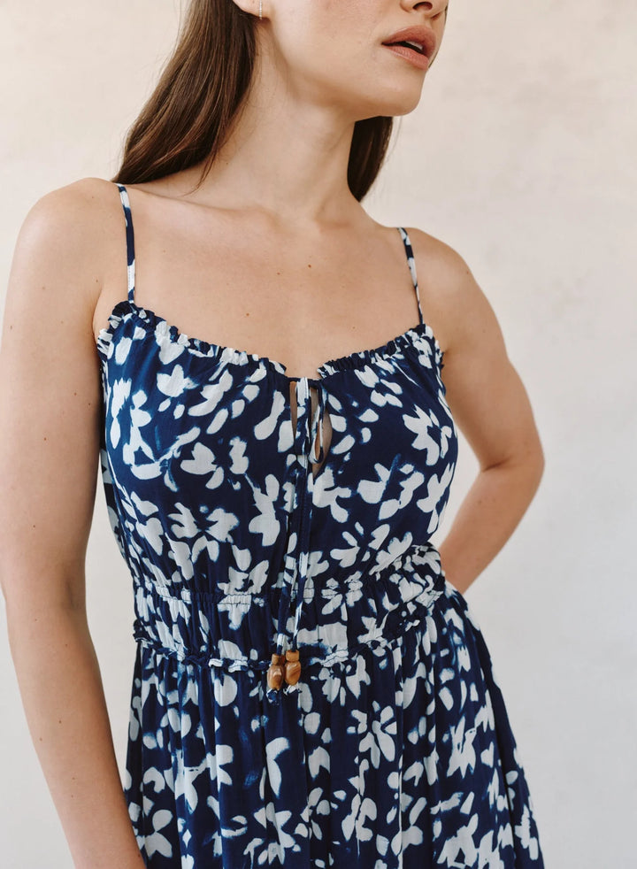 ELASTIC WAIST MIDI DRESS